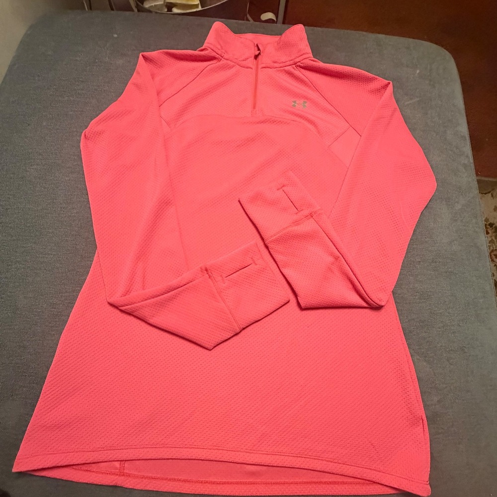 Under Armour Womens Pink AllSeasonGear Quarter Zip Running Pullover Small